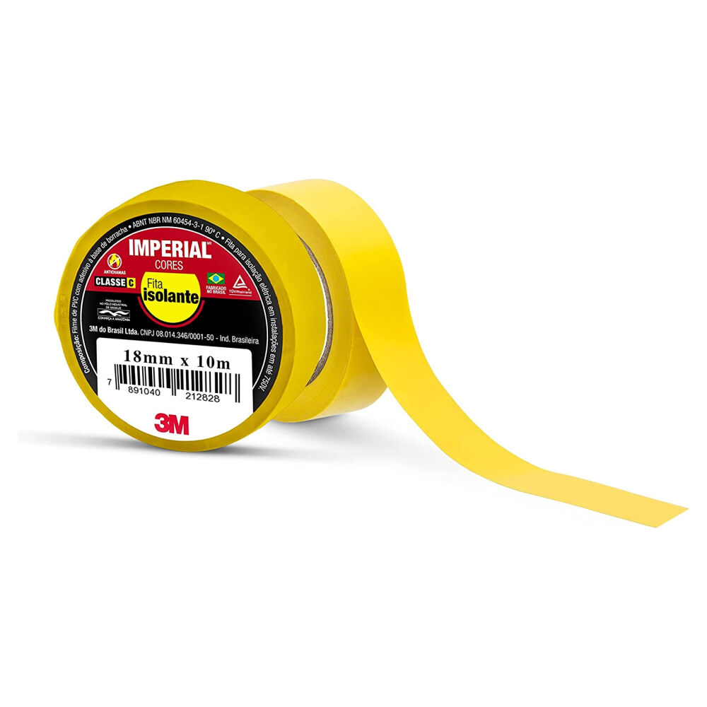 Fita Isolante Imperial Amarelo 18mm x 10m 3M