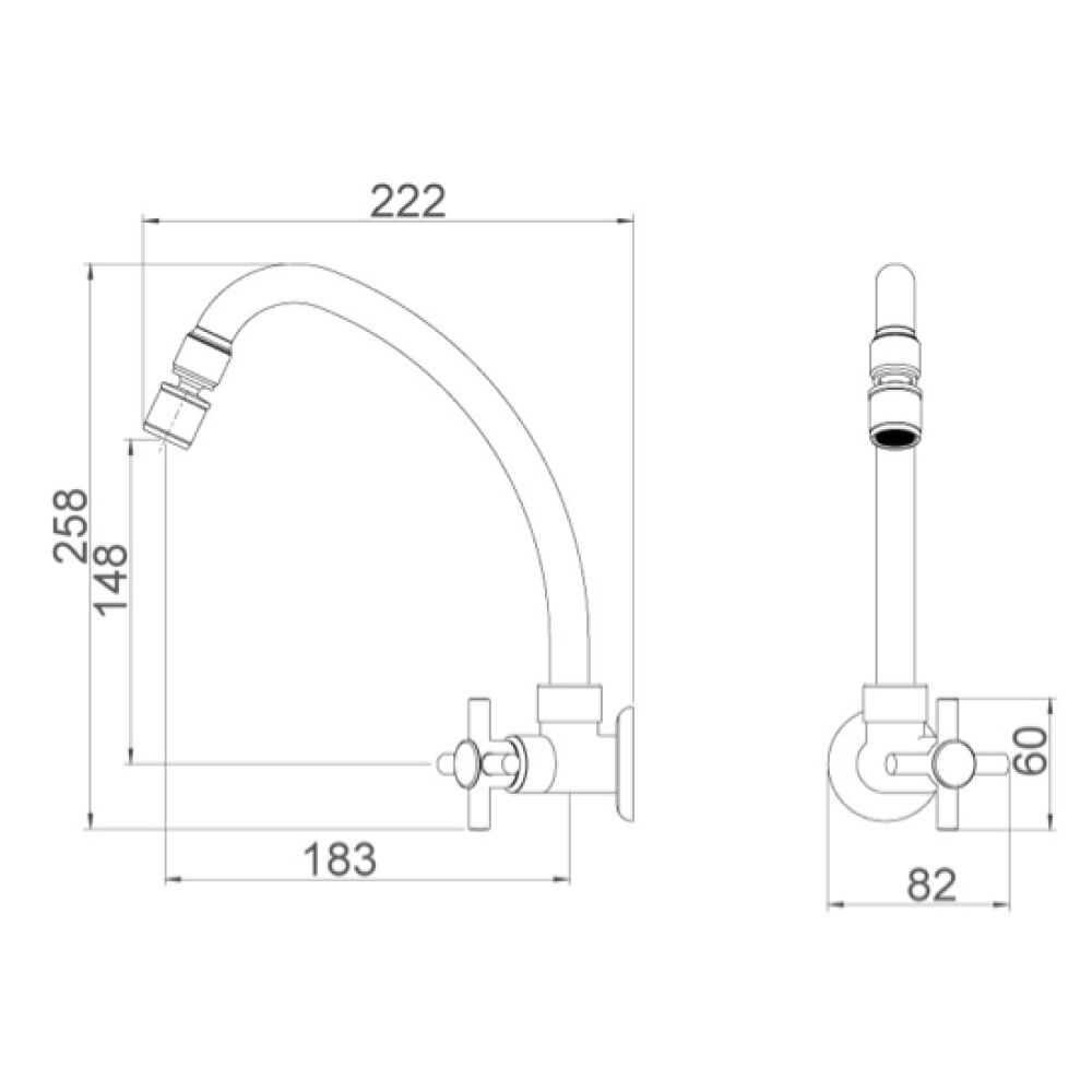 Torneira para Cozinha de Parede Bica Móvel Lorenzetti