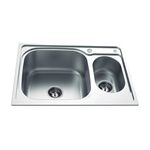 Cuba Dupla para Cozinha com Acessórios 69x50cm Aço Inox Addra