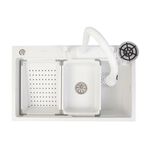 Kit Cuba de Embutir Inox Com Misturador e Acessório 75x46cm Branco Addra