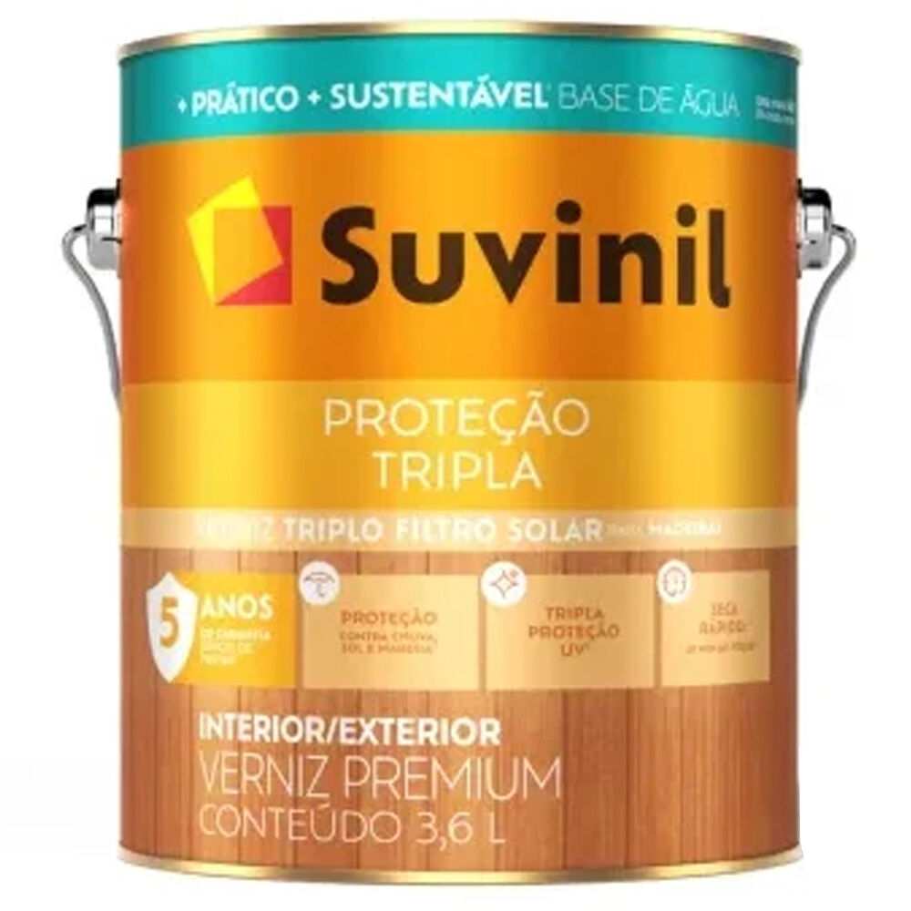 Verniz Brilho Base Água Proteção Tripla 3,6 litros Natural Suvinil