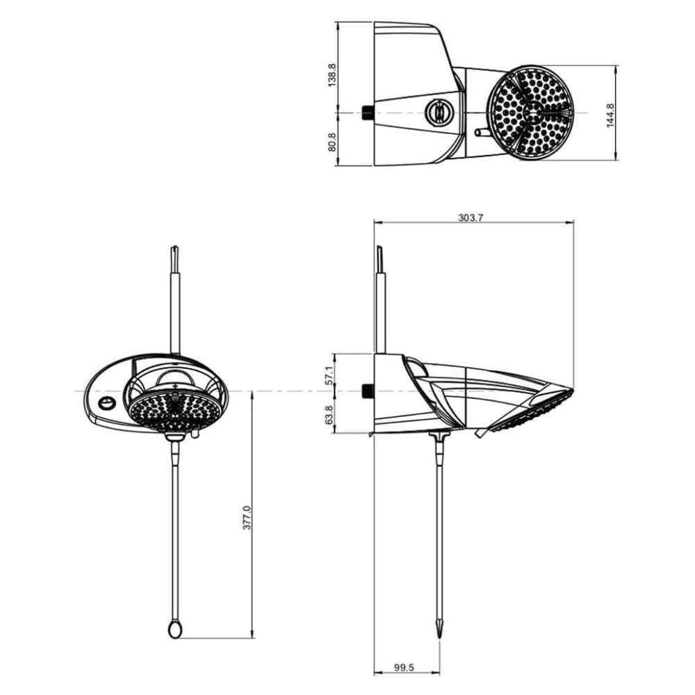 Chuveiro Lorenzetti Top Jet Turbo Eletrônico 7500W 220V Branco