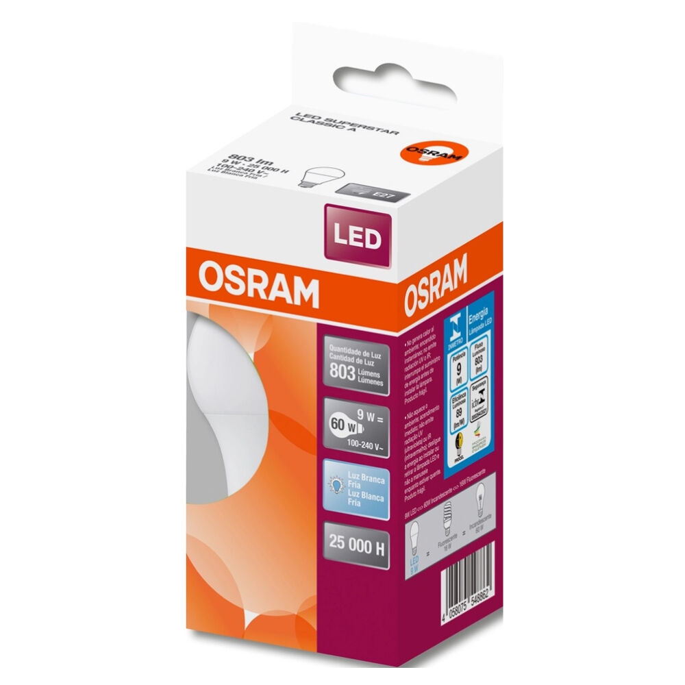 Lâmpada LED Bulbo 9W 6500K Osram