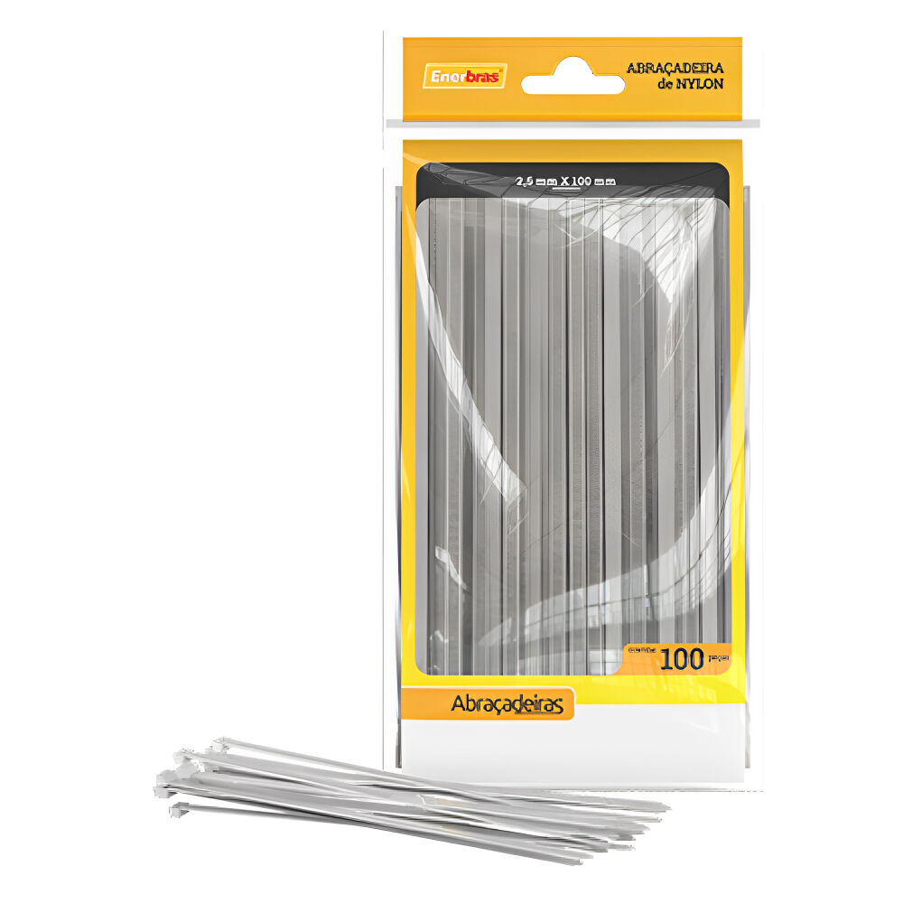 Abraçadeira 2,5 x 100mm Pacote com 100 Unidades Enerbras