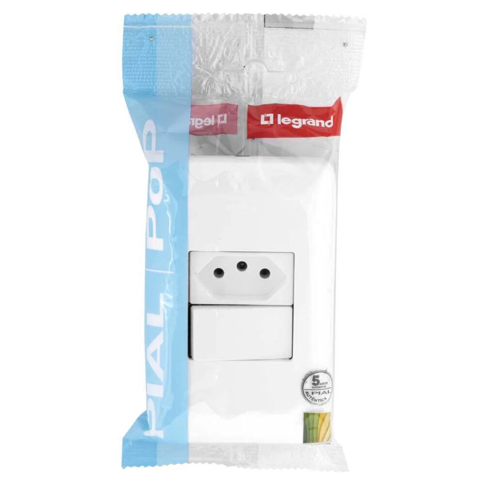 Interruptor 1 Simples + 1 Tomada Pop 4x2 10A Legrand