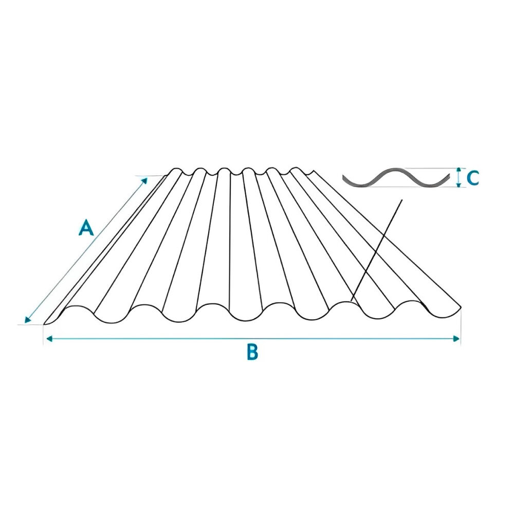 Telha Translúcida de Fibra de Vidro 244x110cm Incolor Afort