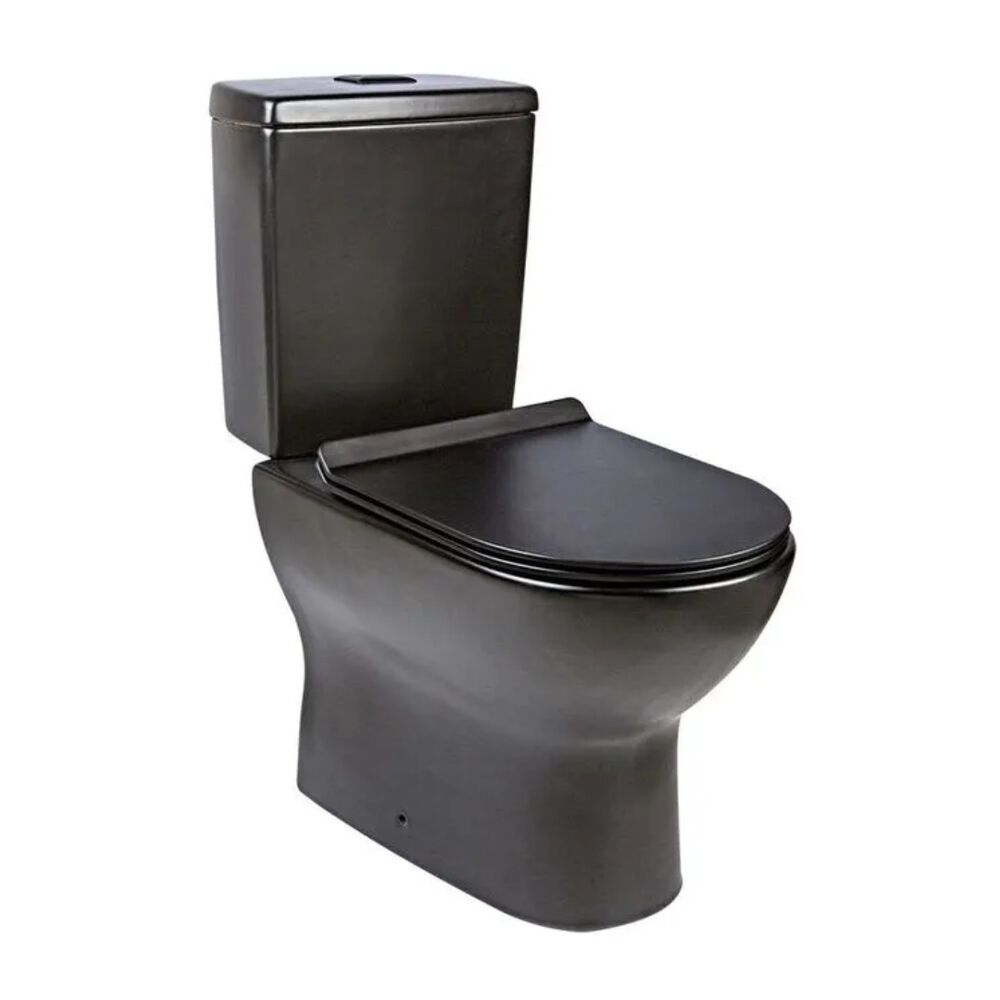 Kit Vaso Sanitário com Caixa Acoplada 3/6L Assento Sanitário e Itens de Instalação New Monaco Preto Addra