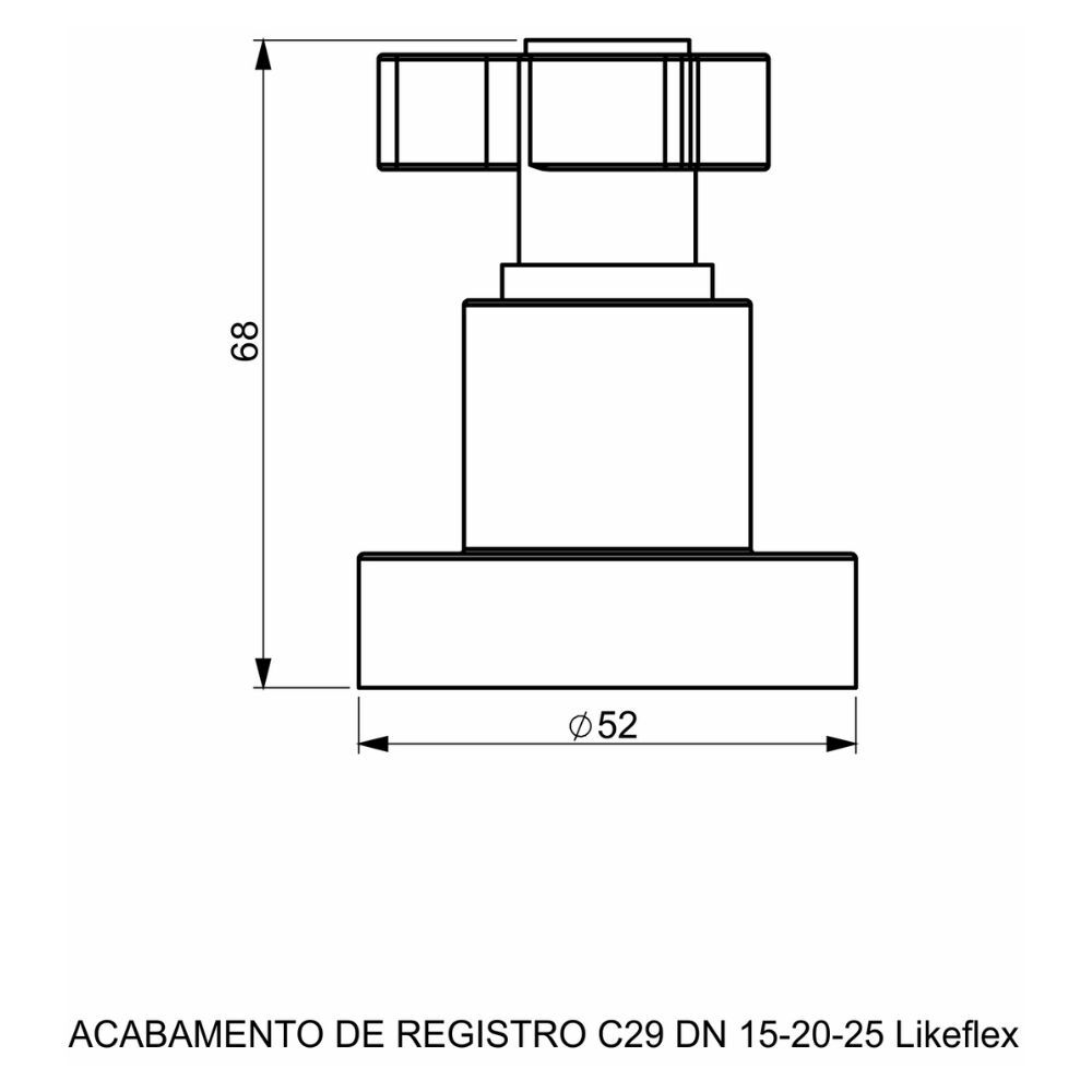 Acabamento Registro Base Fabrimar 1/2" e 3/4" e 1" (Pequeno) Likeflex Perflex
