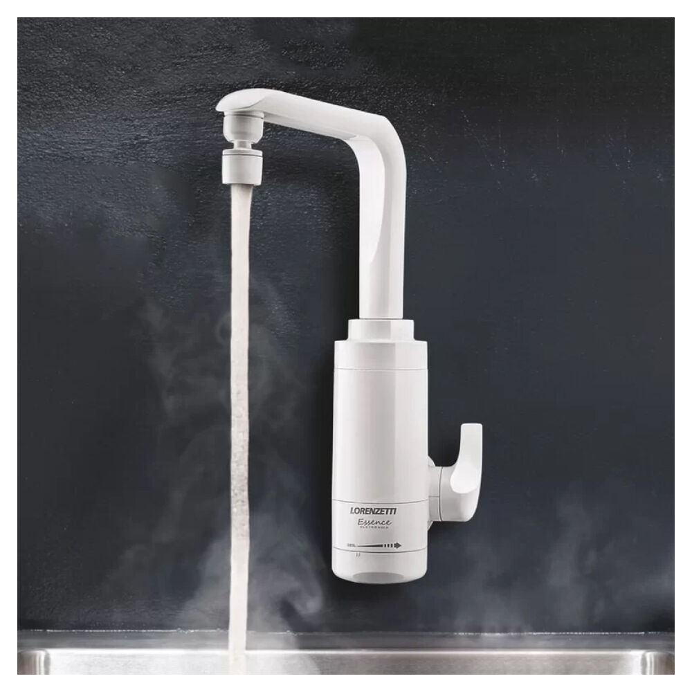 Torneira Elétrica para Cozinha de Parede Essence 5500W 220V Branca Lorenzetti
