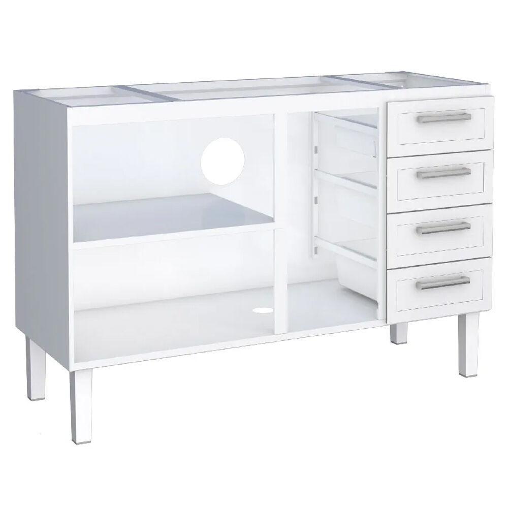 Gabinete de Aço p/ Pia 1,40 Apolo Flat Branco Cozimax