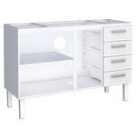 Gabinete de Aço p/ Pia 1,40 Apolo Flat Branco Cozimax
