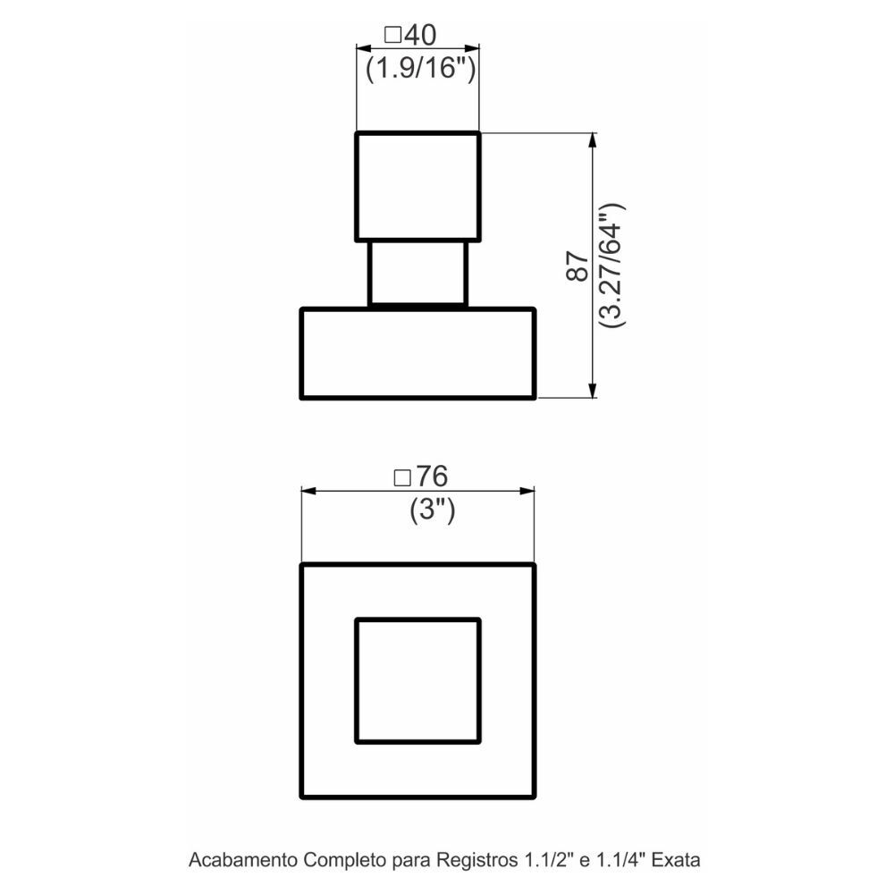 Acabamento Registro Base Deca/Docol 1.1/4" e 1.1/2" (Grande) Exata Perflex