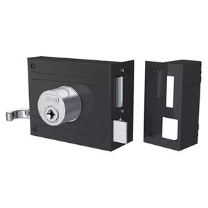 Fechadura Sobrepor Portão 1701/100 Preto Fosco Tetra Stam Fechadura Sobrepor Portão 1701/100 Preto Fosco Tetra Stam