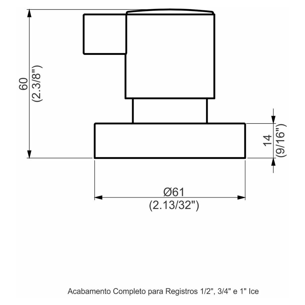 Acabamento Registro Base Fabrimar 1/2" e 3/4" e 1" (Pequeno) Ice Perflex