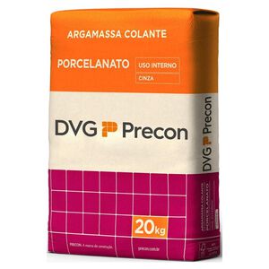 Argamassa Uso Interno Colante Porcelanato 20kg Cinza DVG Precon Argamassa Uso Interno Colante Porcelanato 20kg Cinza DVG Precon