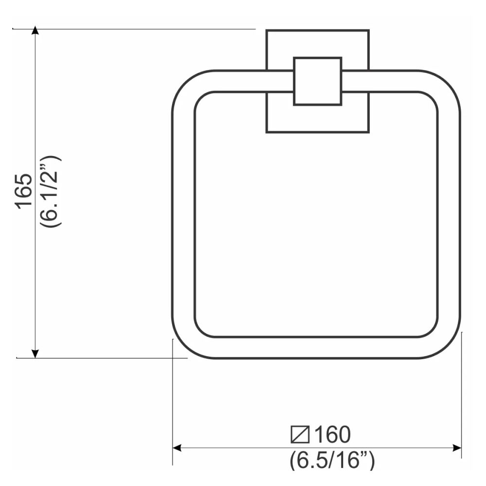 Porta Toalha de Rosto Quadra Preto Fosco Perflex