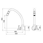 Torneira para Cozinha de Parede LorenTrio Cromado Lorenzetti