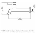 Torneira de Parede para Cozinha Arejador Slim Perflex