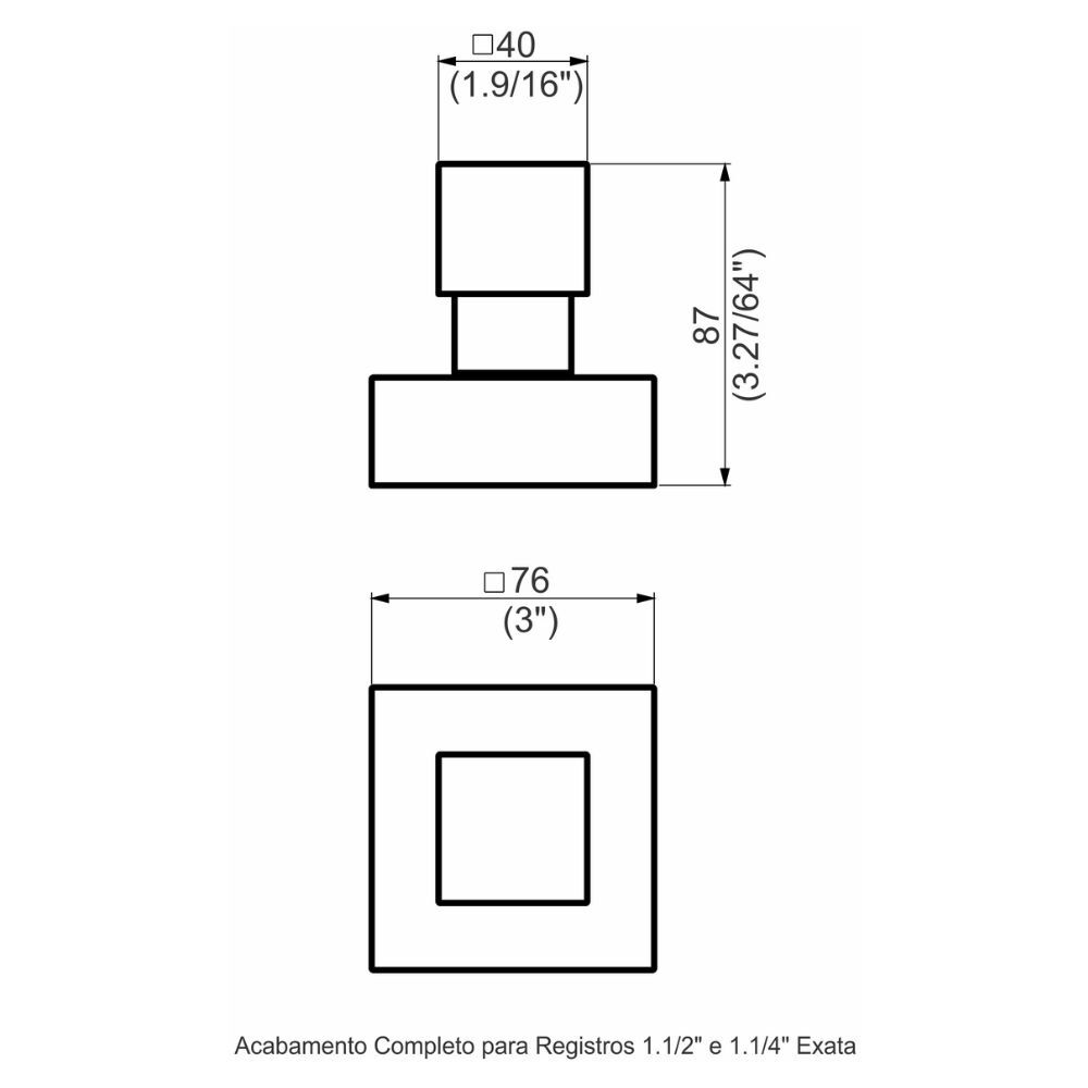 Acabamento Registro Base Deca/Fabrimar 1.1/4" e 1.1/2" (Grande) Exata Perflex