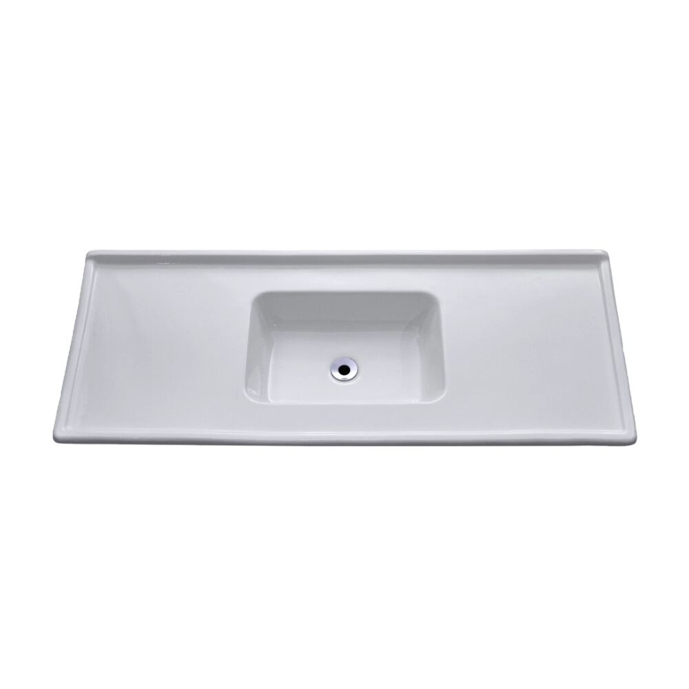 Pia em Mármore Sintético 120x54cm Branco Gelo Decoralita