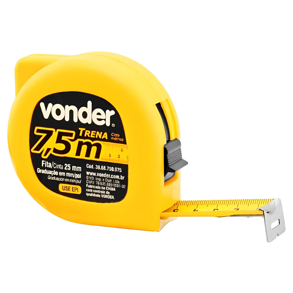 Trena de Aço 7,5m x 2,5cm Vonder