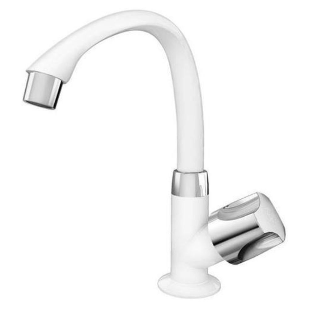 Torneira para Lavatório Mesa Bica Alta Móvel Orbe 1/2” Branca/Cromo Tigre