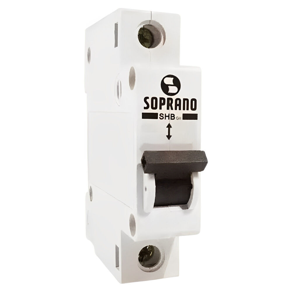 Disjuntor Din SHB-GII 1P 10A Curva C Branco Soprano