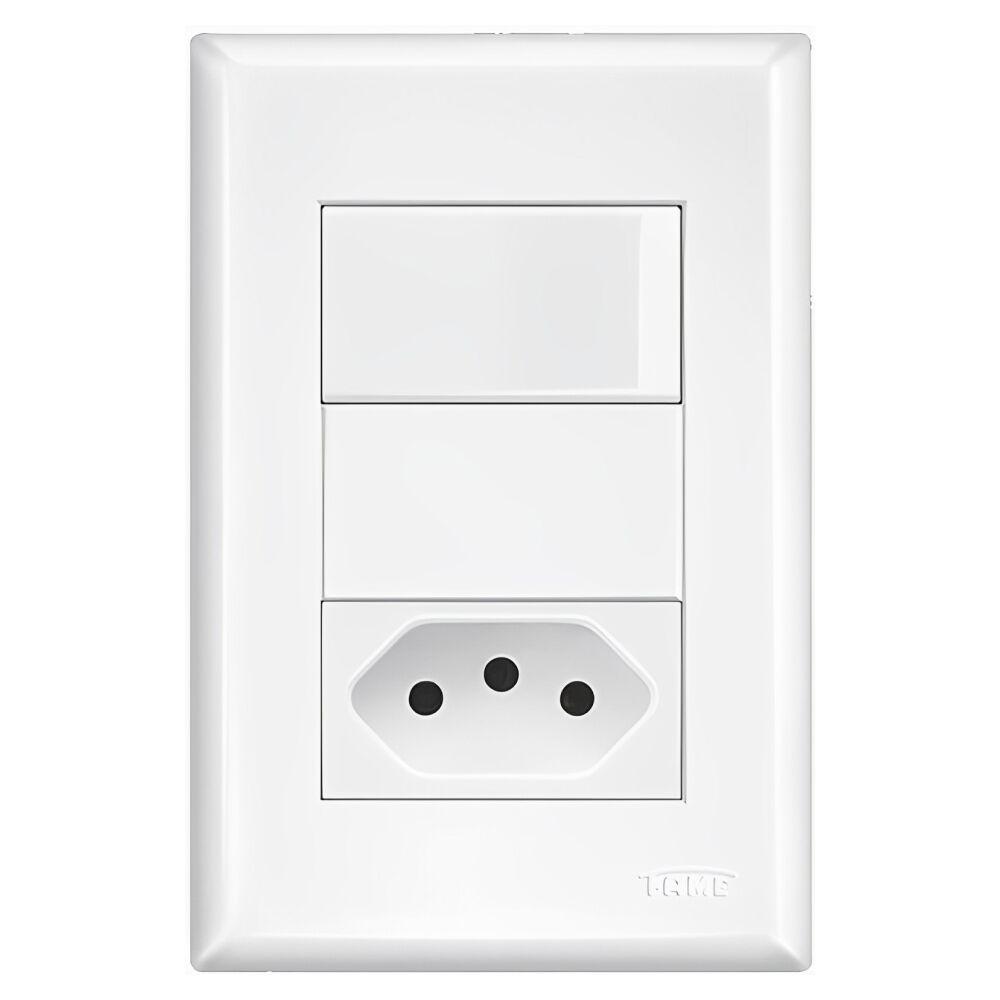 Interruptor Simples 16A/250V e Tomada 2P+T 20A/250V Distanciados Evidence 2918 Fame
