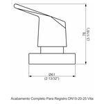 Acabamento Registro Base Deca 1/2" e 3/4" e 1" (Pequeno) Vita Perflex