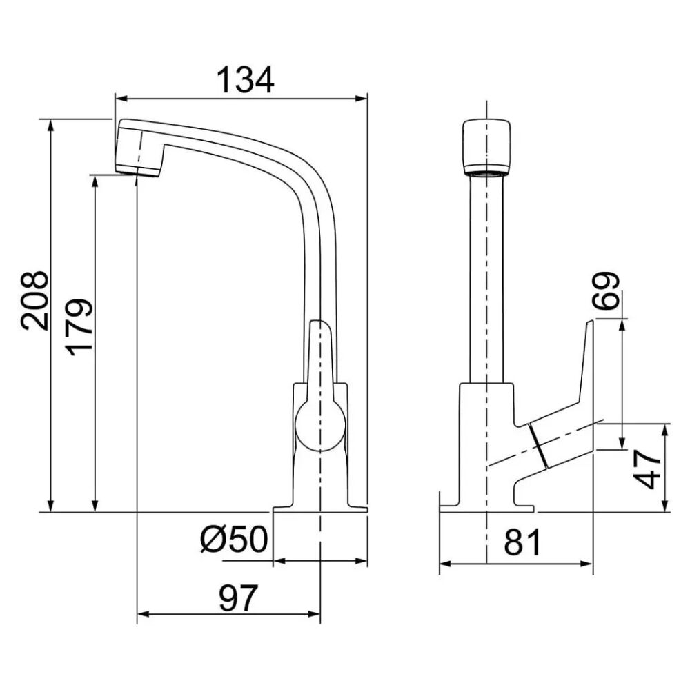 Torneira de Mesa para Lavatório Flatt 1195 F71 Lorenzetti