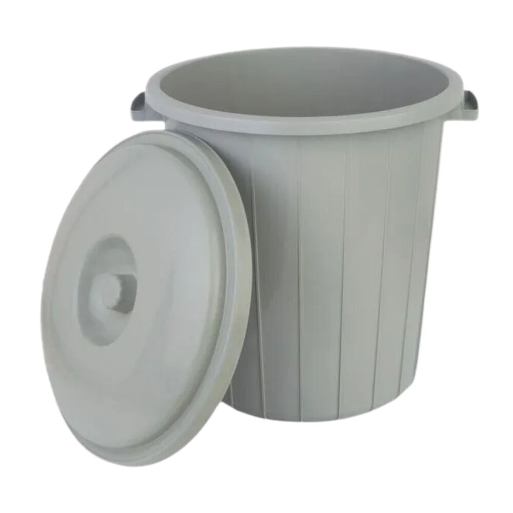 Lixeira Plástica com Tampa Smoke 25L Cinza Casa&Ideia