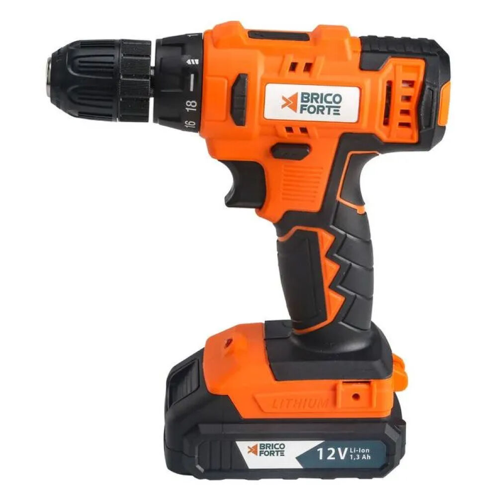 Furadeira e Parafusadeira 12V 3/8" Bivolt com Maleta Brico Forte