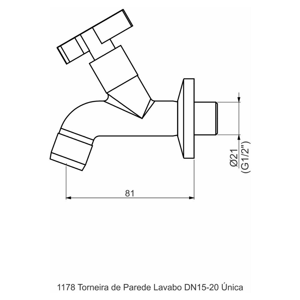 Torneira de Parede para Banheiro Única Perflex