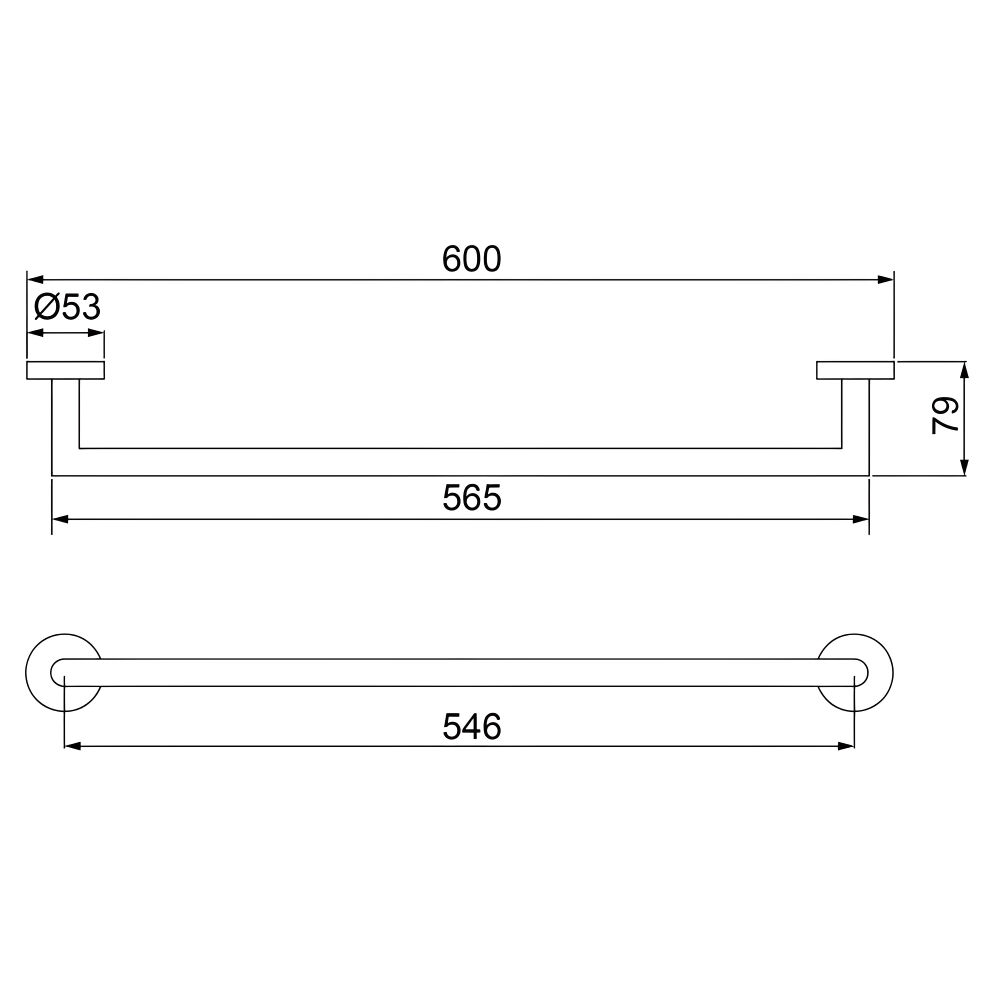 Toalheiro LorenLoft 60cm Black 2040 B82 Lorenzetti