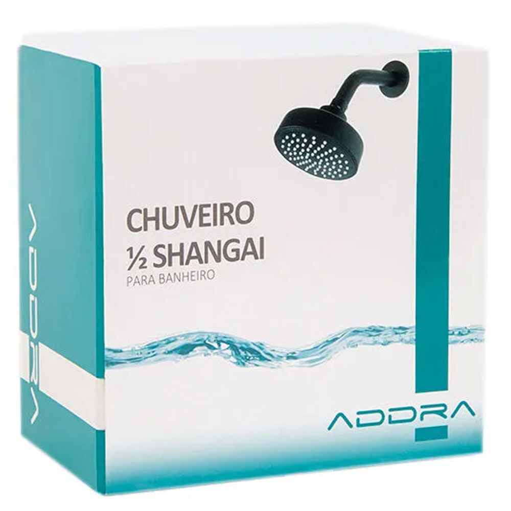 Ducha Shangai 1/2" Preto Addra