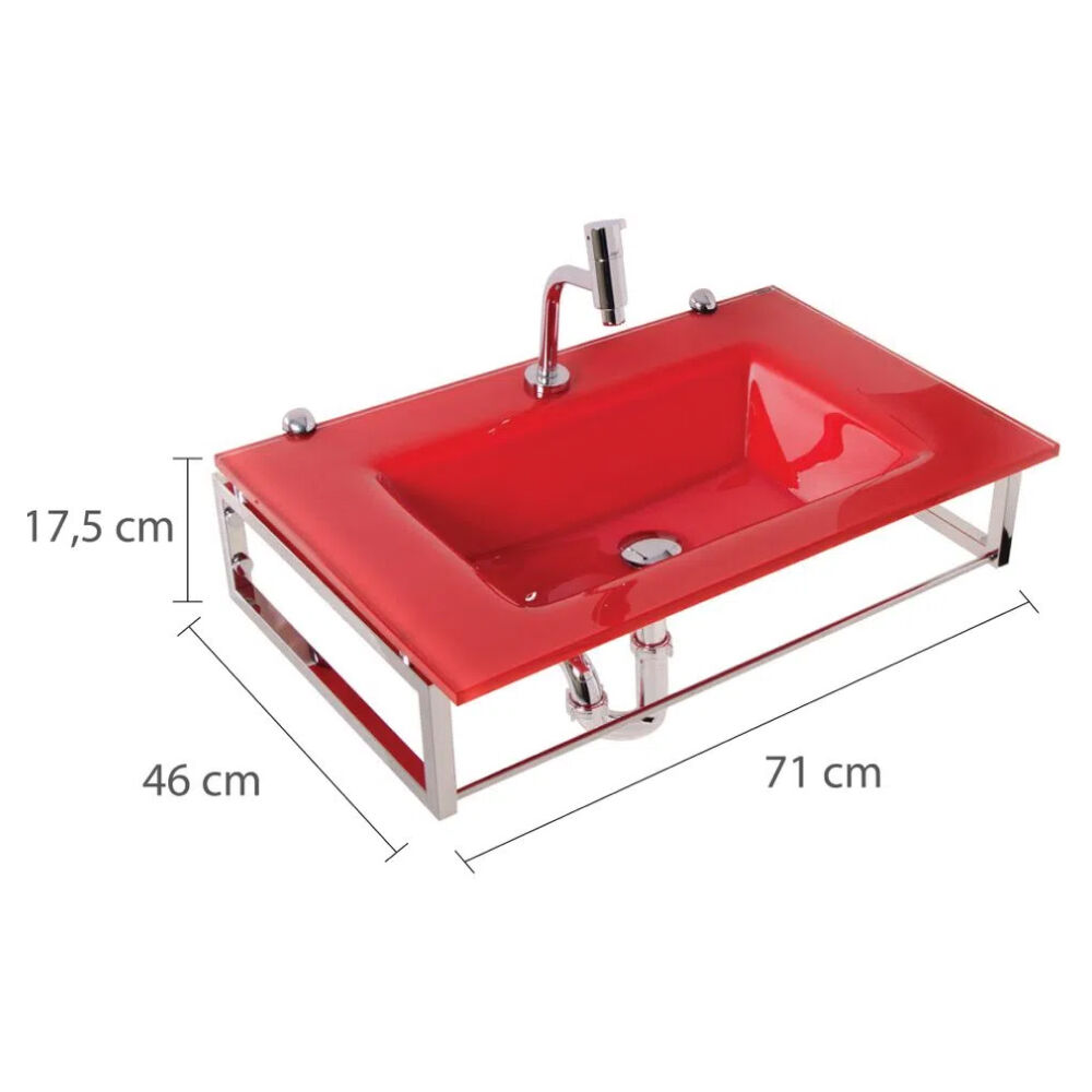 Gabinete de Vidro William 71x46x17,5cm Vermelho Astra