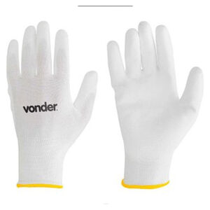 Luva de Poliéster com Poliuretano PPV 0009 Branca Vonder Luva de Poliéster com Poliuretano PPV 0009 Branca Vonder