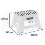 Banqueta Plástica Dobrável Branca 220mm Vonder