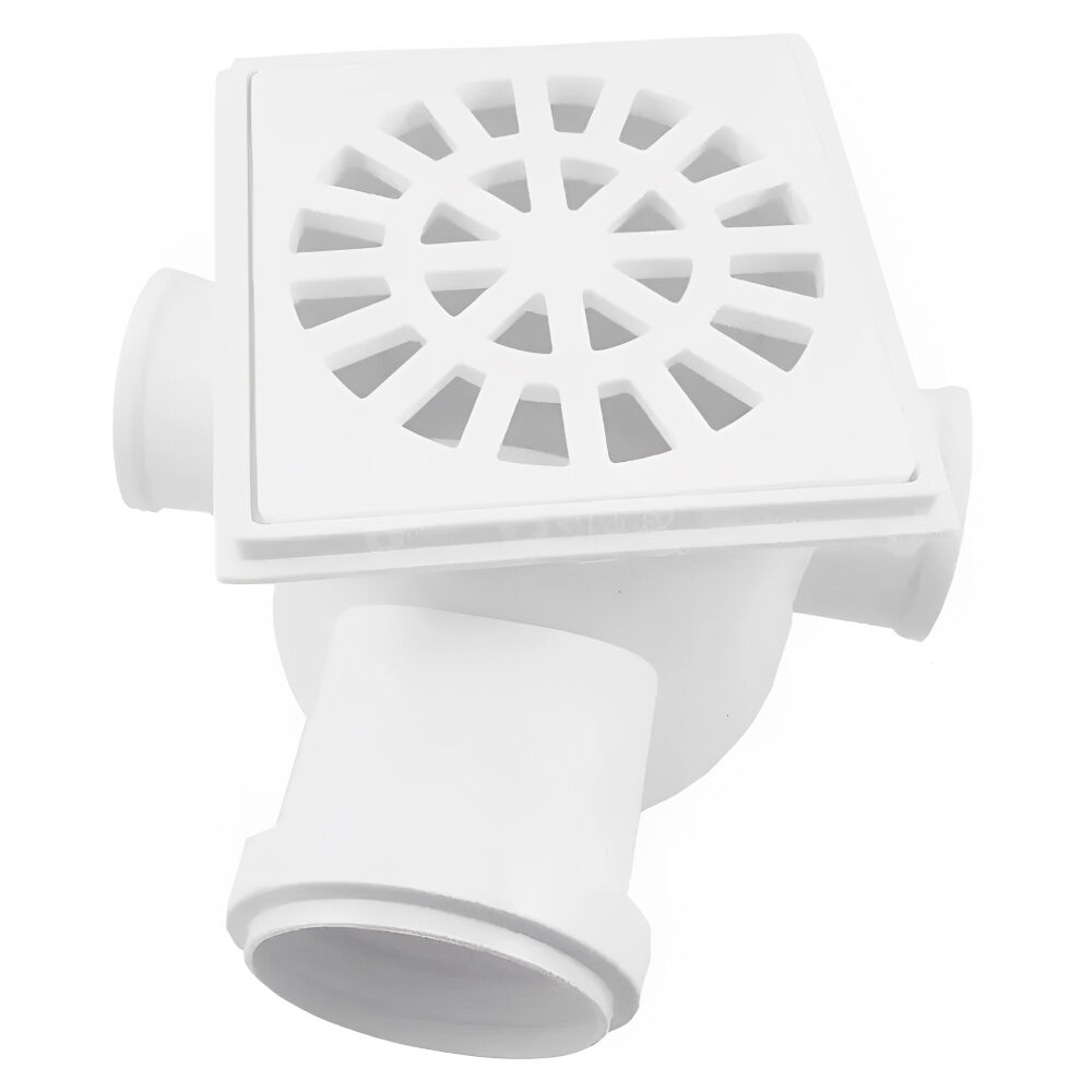 Caixa Sifonada PVC Quadrada com 3 Entradas N°5 DN100x100x50mm Krona