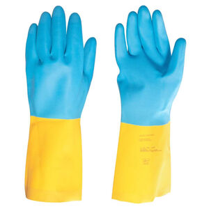 Luva de Látex/Neoprene Amarela/Azul Vonder