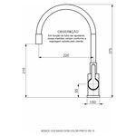 Torneira Misturador Monocomando para Cozinha Dom Color 2255 Preto Perflex