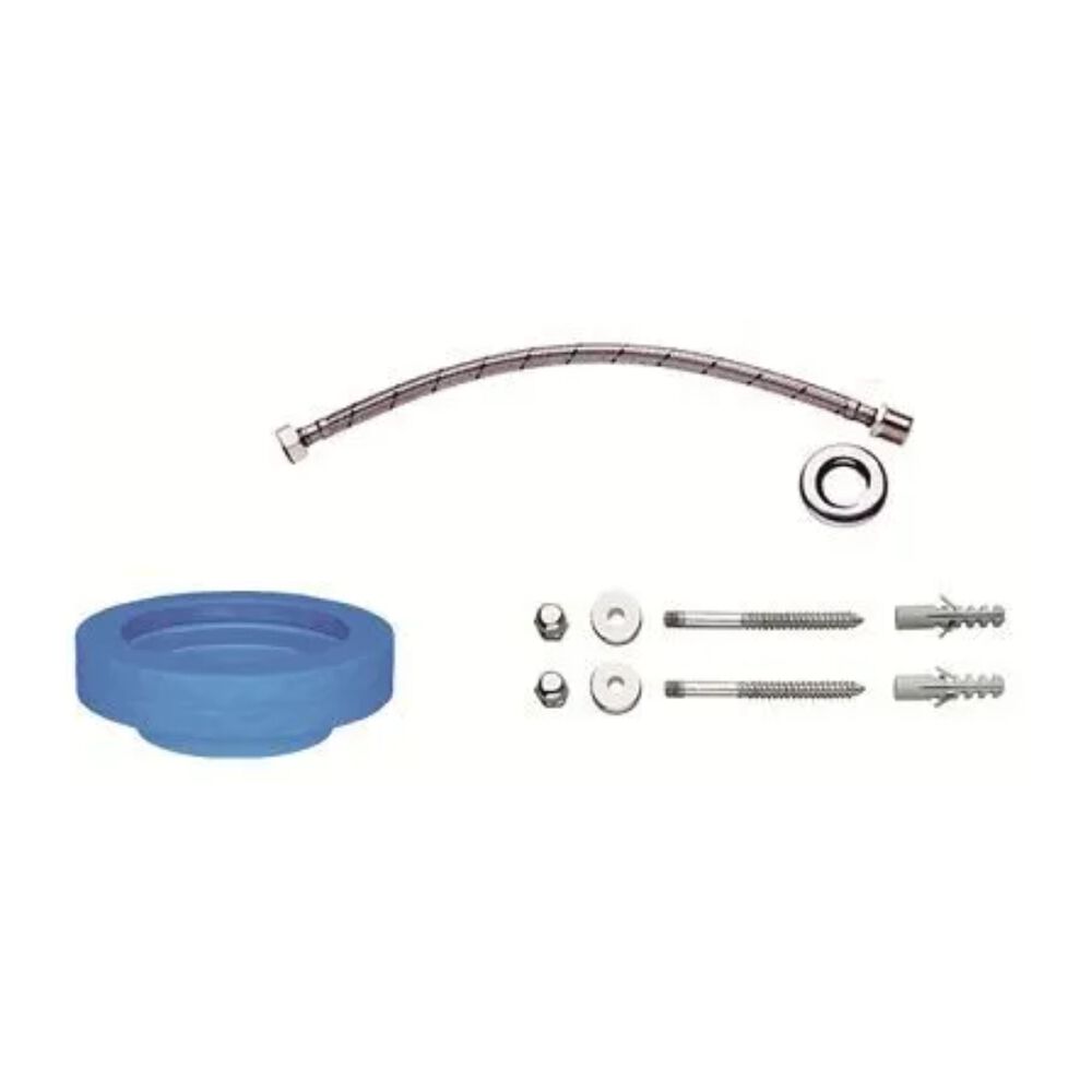 Kit Vaso Sanitário com Caixa Acoplada 3/6L Assento Sanitário e Itens de Instalação Paris Branco Addra