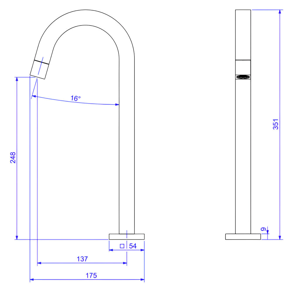 Torneira de Mesa para Lavatório Bica Alta Tube Black Noir Deca