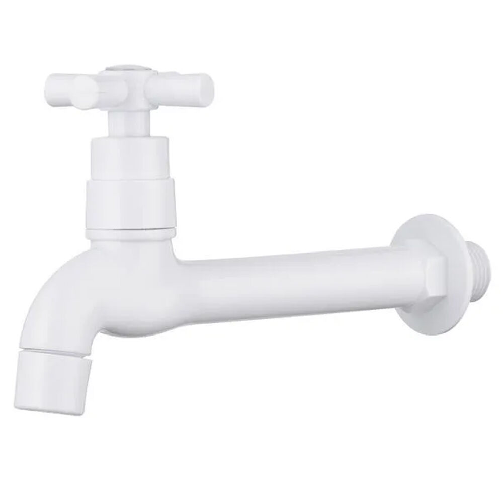 Torneira de Parede para Cozinha Longa ABS Branco Hidrofama