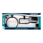 Kit Acessórios 5 Peças Quadra para Banheiro 2000 F24 Preto Lorenzetti