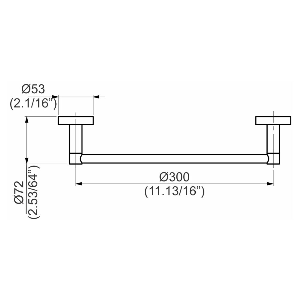 Porta Toalha de Rosto Barra Slim Preto Fosco Perflex