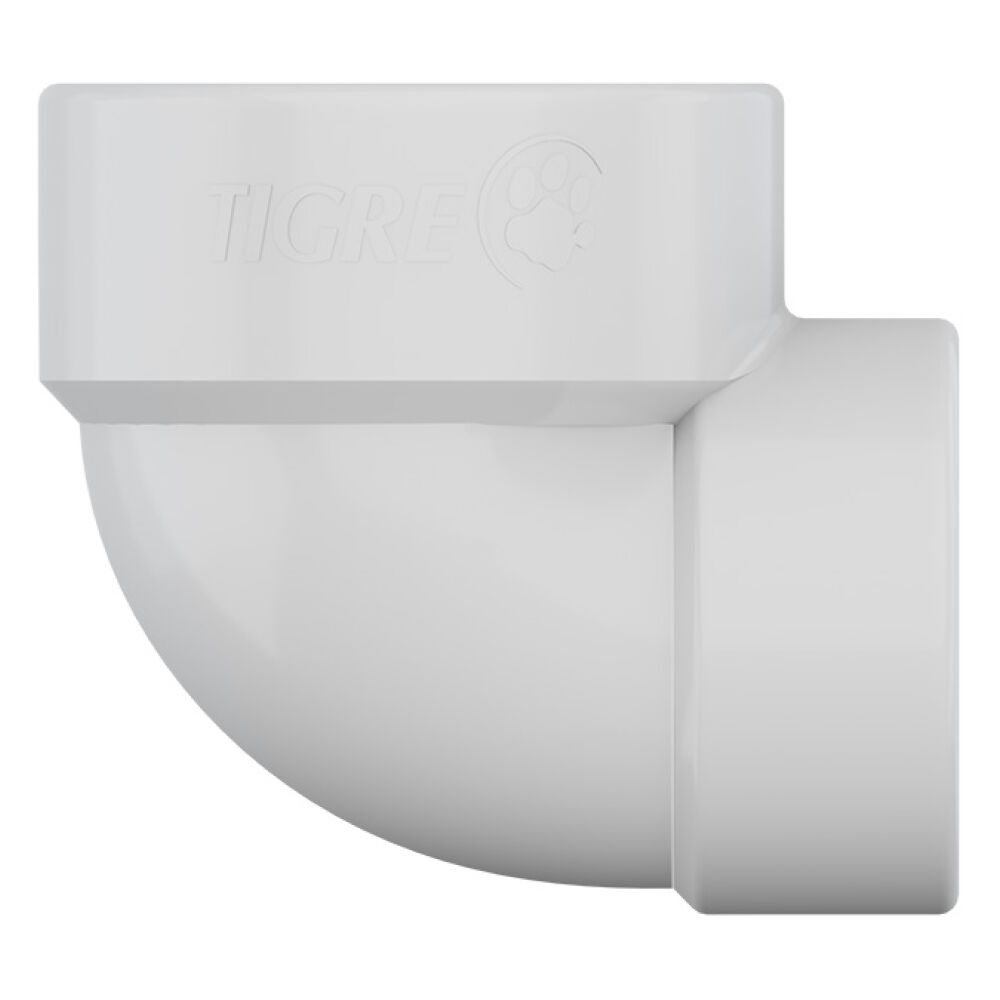Joelho 90° de Redução Roscável 3/4" x 1/2" Branco Tigre