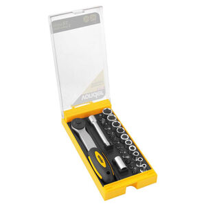 Jogo de Soquetes e Ponteiras com Encaixe 1/4" 4 a 13mm com 25 Peças Vonder