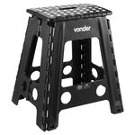 Banqueta Plástica Dobrável 450mm Preta Vonder