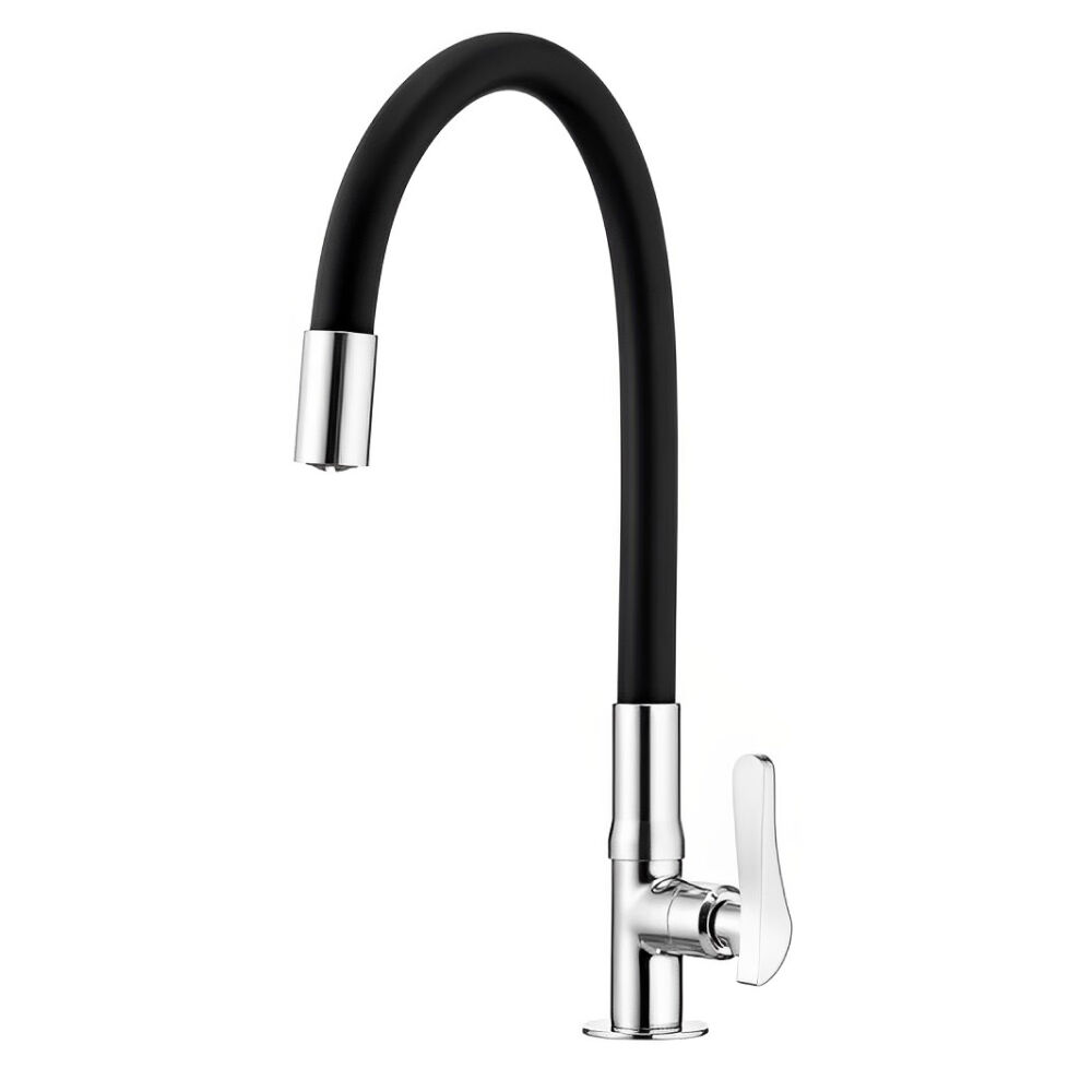 Torneira de Mesa com Bica Flexível Flex Preto 1177 B27 Lorenzetti